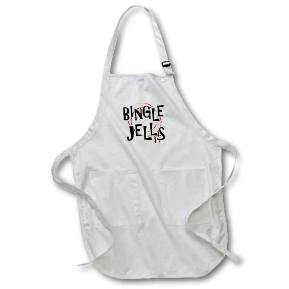 Apron - Drunk Greetings Design- Bingle Jells- on Red Wine Stain backgound Christmas Design- DRUNK GREETINGS