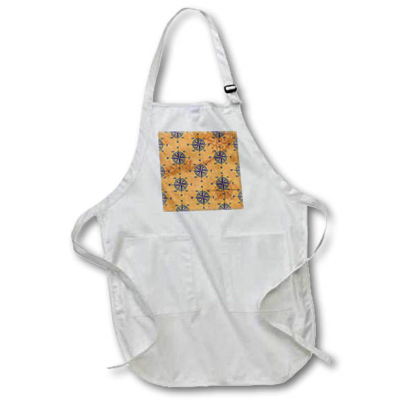 Apron - Turquoise and blue sailing compass rose pattern. Creative Studios – Sailing