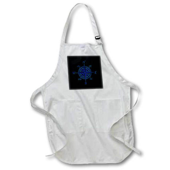 Apron - Navy blue and turquoise compass rose nautical sailing design. Creative Studios – Sailing
