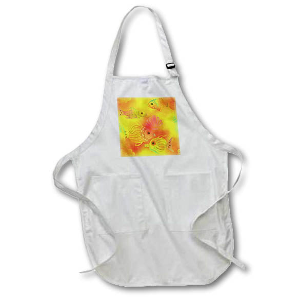 Apron - Yellow and Orange Image Of Batik Fish Pattern Patterns