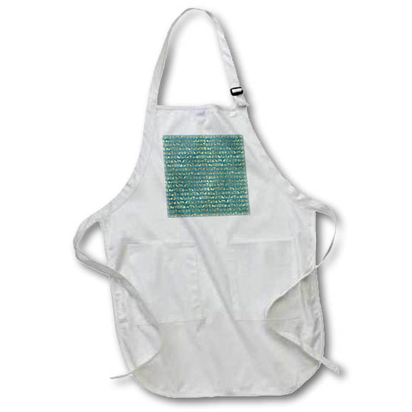 Apron - Aqua and Image Of Gold Egyptian Hieroglyphics Pattern Patterns