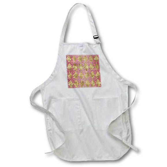 Apron - Modern Pink and Image Of Gold Diamond Geometric Pattern Patterns