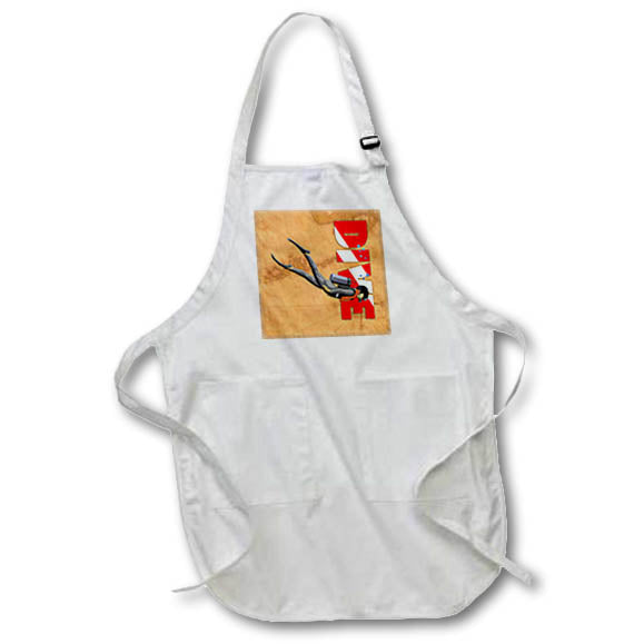 Apron - Scuba diver and dive flag on vintage Florida Keys map. Creative Studios – SCUBA Diving
