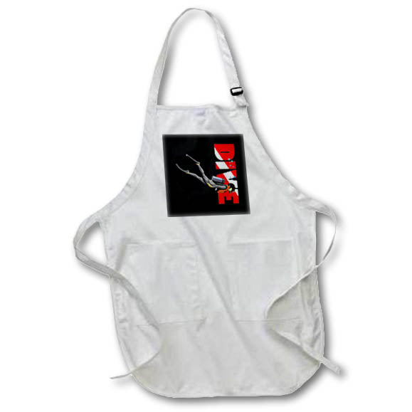 Apron - SCUBA diver with red and white dive flag graphic. Creative Studios – SCUBA Diving