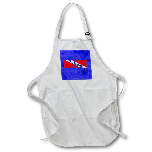 Apron - Cool SCUBA diver graphic with DIVE flag and nautical chart. Creative Studios – SCUBA Diving