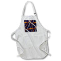 Apron - Seamless Orange Brown and White Strips Pattern Blue Background Digital Art - Crisscrossed Line Pattern