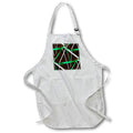 Apron - Seamless Dark Green and White Strips Pattern On Black Background Digital Art - Green Strip Line Pattern