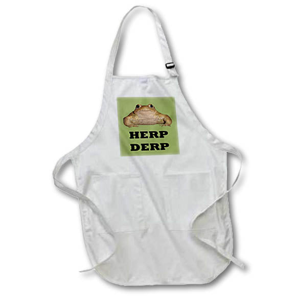 Apron - Herp Derp Cute Toad Vector Vector Art - Common Toad