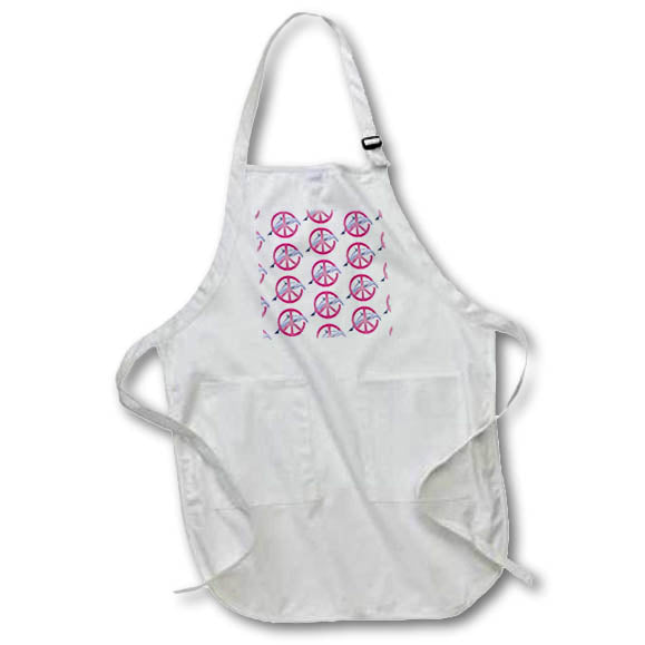 Apron - Dolphin pattern of dolphins swimming through pink peace sign. Creative Studios – Dolphins