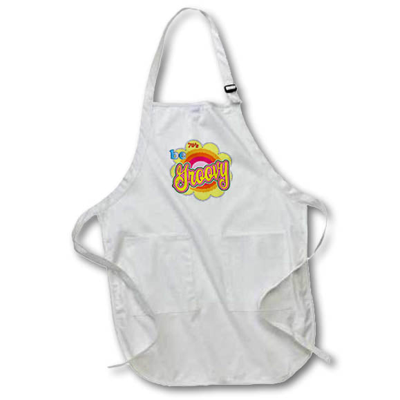 Apron - flower with be groovy graphics - 70s
