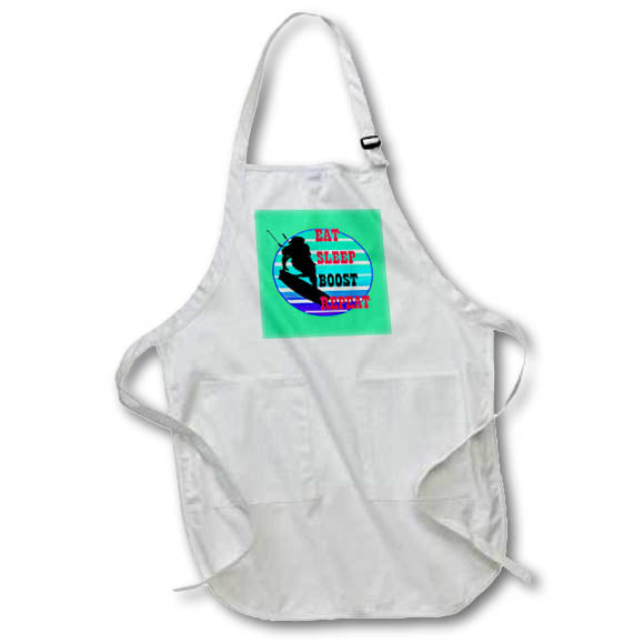 Apron - Eat Sleep Boost Repeat Kitesufer With Blue Retro Sunset Vector Art - Kitesurfer