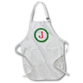 Apron - Christmas Wreath Monogram J Red Initial, SM3DR Christmas Monograms