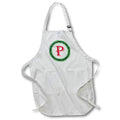 Apron - Christmas Wreath Monogram P Red Initial, SM3DR Christmas Monograms