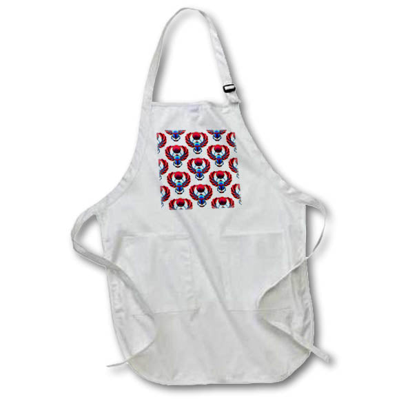 Apron - Red and blue ancient Egyptian scarab beetle pattern. Creative Studios – Egyptian Hieroglyphs