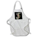 Apron - Monogram Initial T With Pretty Pink Flowers Monograms