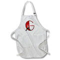 Apron - Red Monogram Initial G With An Eiffel Tower Monograms