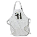 Apron - Monogram Initial N With Pretty White Floral Monograms