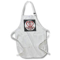 Apron - Monogram Initial M Red Heart Flourish Monograms