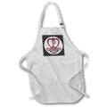 Apron - Monogram Initial P Red Heart Flourish Monograms