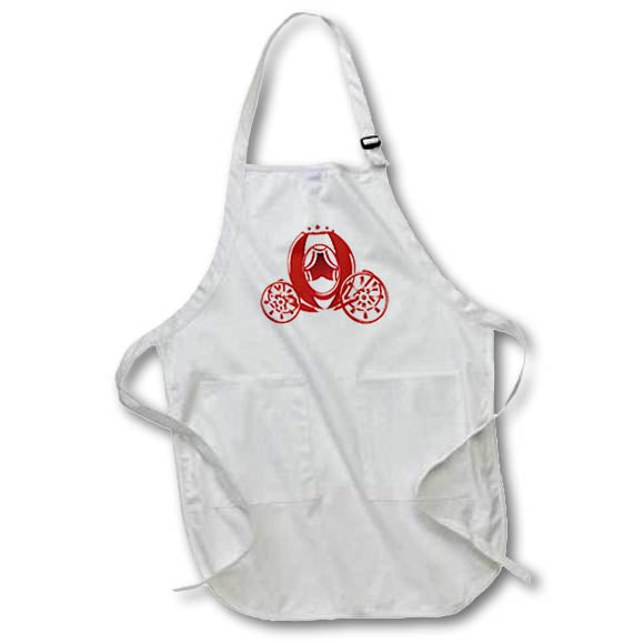 Apron - Cute Red and White Princess Carriage Illustration Cute Illustrations