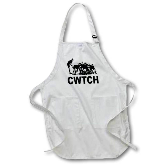 Apron - Cwtch Welsh Rugby Humour On White Vector Art - Rugby