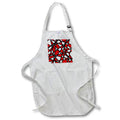 Apron - Black Lines Create Irregular Shapes Red Accent Abstract Vector Art - Abstract Art Pattern