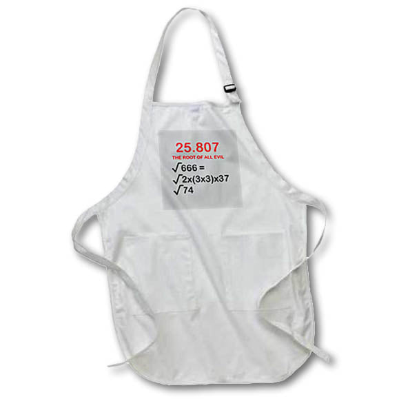 Apron - The Root Of All Evil Fun Math Nerd Formula Typography - Math Humor