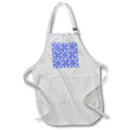 Apron - White Geometric Pattern Vector Art Blue Accent Vector Art - Pixel Patten