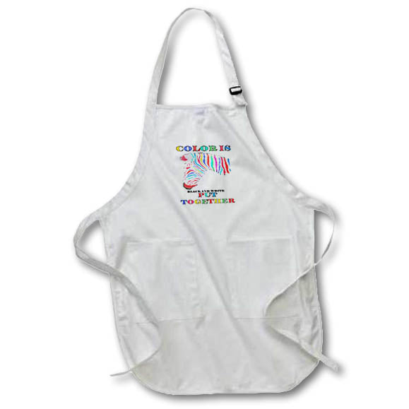 Apron - Zebra with Color Is Black and White Put Together Text Vector Art - Zebra