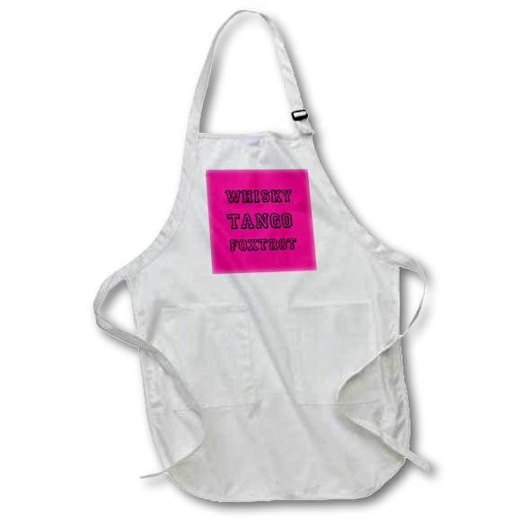 Apron - WTF whisky-tango-foxtrot Black Edged Design Typography - Fun Saying