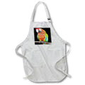 Apron - Stunning Harlequin Macaw On A Perch Vector Art on Black Vector Art - Macaw Parrot