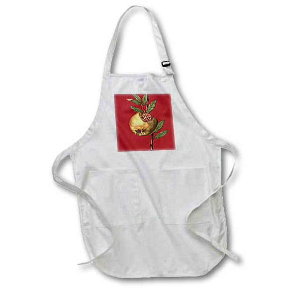 Apron - Mediterranean Pomegranate Fruit And Seeds Vector Art Vector Art - Pomegranate