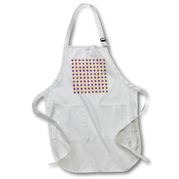 Apron - Modern Red, Blue, Yellow Retro Circles Pattern Patterns