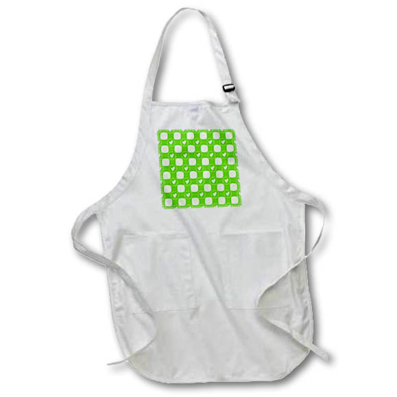 Apron - Cute Green and White Hearts Pattern Patterns