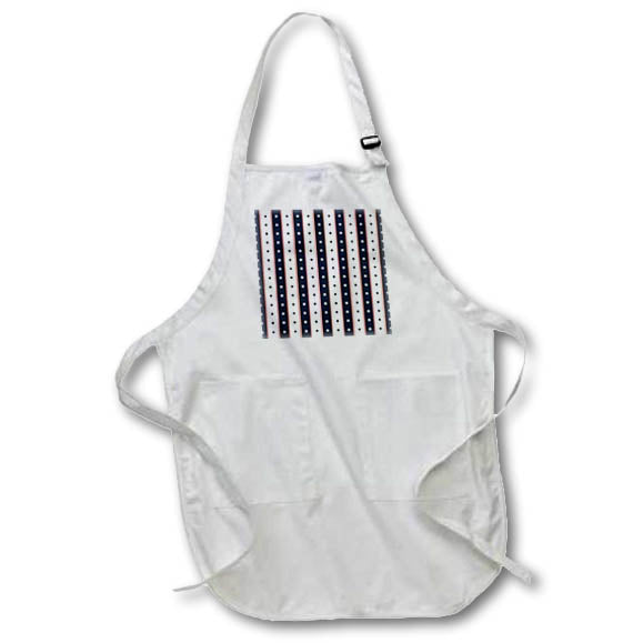 Apron - Red White and Blue Stripes and Little Stars Pattern Patterns