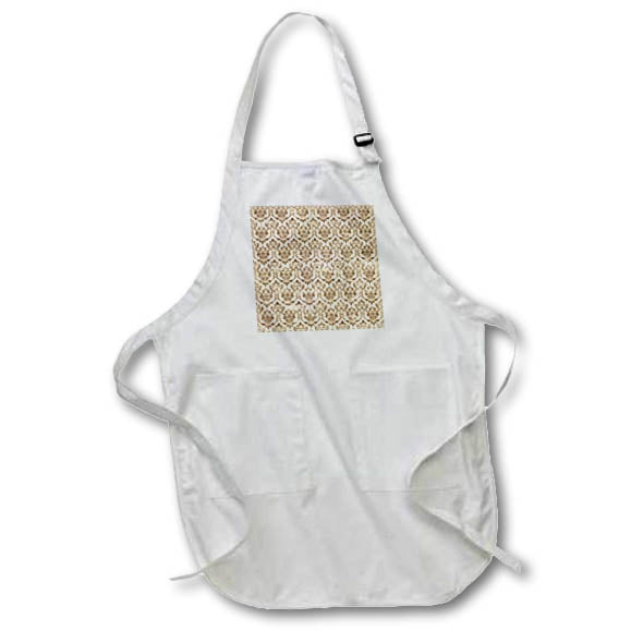 Apron - Pretty Brown and Beige Vintage Damask Pattern Patterns