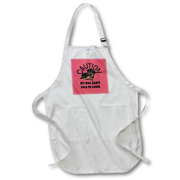 Apron - Caution My Dog Cant Hold Its Licker Vector Art - Dog Humour