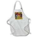 Apron - Colorful Farmyard Roosters Vector Art - Roosters