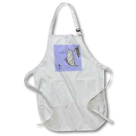 Apron - Cartoon Of A Butterfly Catching A Human Illustration - Butterfly