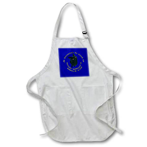 Apron - A House Is Not A Home Without A Black Cat Vector Art - Black Cat