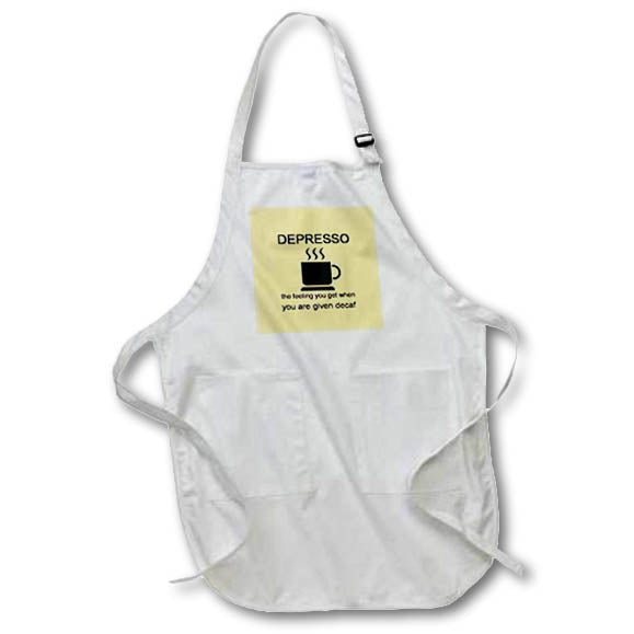 Apron - Depresso The Feeling You Get When You Are Given DeCaf Vector Art - Coffee Humor
