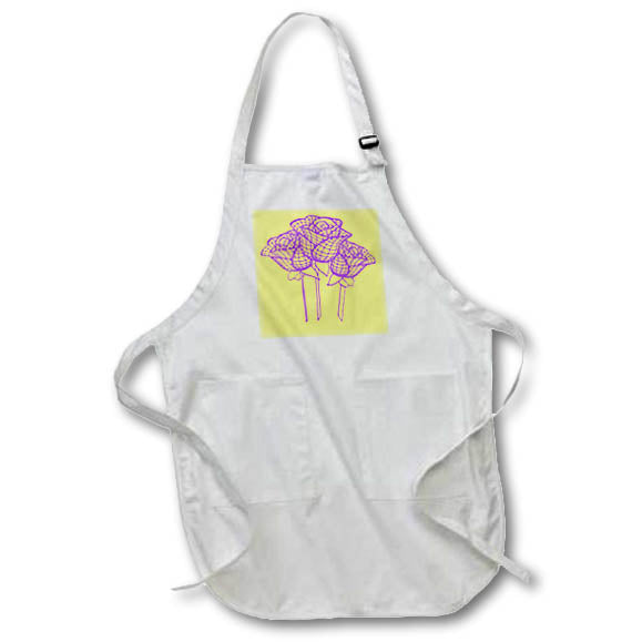 Apron - Enchanted Mesh Graphic Purple Roses Vector Vector - Purple Roses