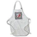 Apron - Artistic Botanical Red Poppies With Fun Border Vector Art - Poppies