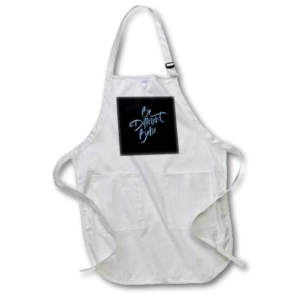 Apron - Be Different Babe Loving Handwritten Affirmation Blue Text Typography - Inspirational Quote