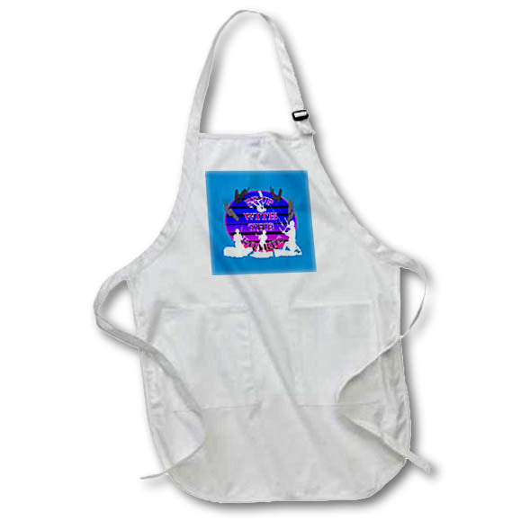 Apron - Be Up With The Boards Kitesurf White Silhouette Purple Text Vector Art - Kiters
