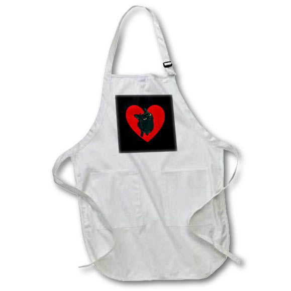 Apron - Cute I Heart My Black Cat Vector Art - Black Cat