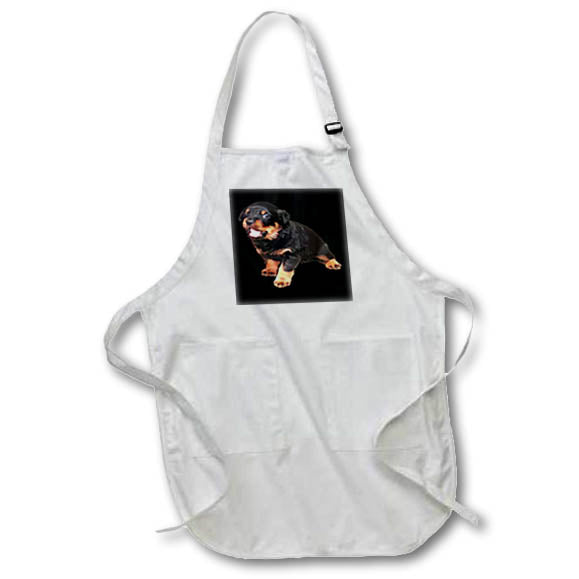 Apron - Cute Rottweiler Puppy With Funny Expression Vector Art - Rottweiler Puppy