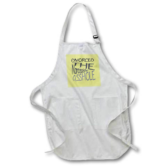 Apron - Divorced The Narcissistic Asshole Grey Text Typography - Divorce