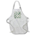 Apron - Aqua Rose Floral and Creamy White Diamond Pattern Patterns