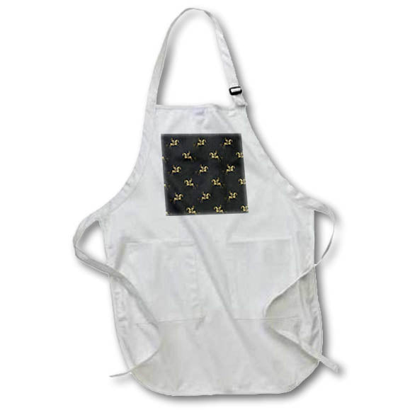 Apron - Vintage Knights On Horses On A Black Background Pattern Patterns